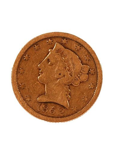 1852 Gold Liberty Half Eagle $5 Coin