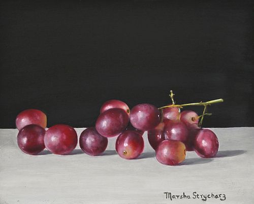 SMALL BUNCH OF RED GRAPES #2 by Marsha Strycharz