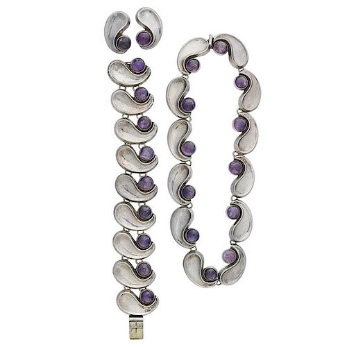MEXICAN AMETHYST & SILVER ASSEMBLED SUITE, INCL. ANTONIO PINEDA