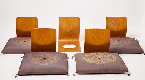 Five Tendo Mokko Tatami Chairs