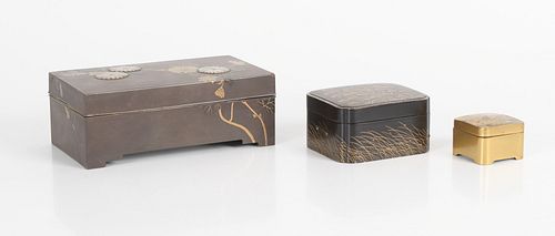 Three Japanese Lacquer Boxes 