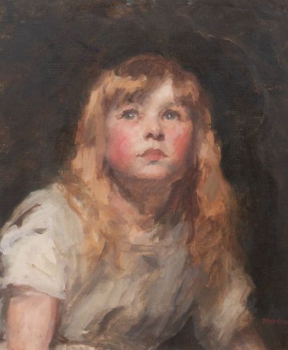  PORTRAIT OF  A YOUNG GIRL OIL PAINTING