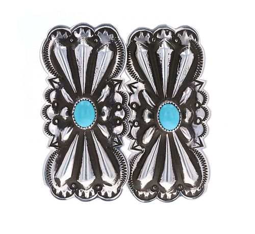 Navajo Ray Begay Jr. Silver & Turquoise Earrings