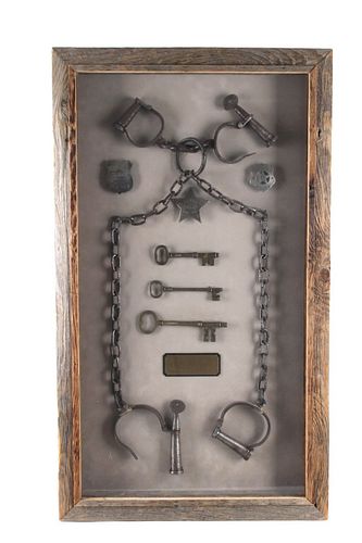 19th C. Montana Peace Officer & Shackles Display