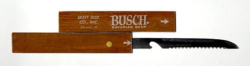 1965 Busch Bavarian Beer (Skeff Distributing) Warco Floating Bottle Opener 10 Inch Fillet Knife St. Louis Missouri