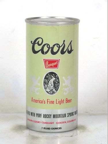 1967 Coors Banquet Beer (Full) 7oz 240-02v Flat Top Can Golden Colorado