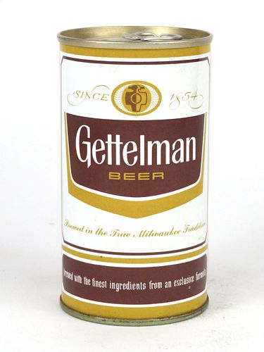 1969 Gettelman Beer 12oz T68-06 Ring Top Can Milwaukee Wisconsin