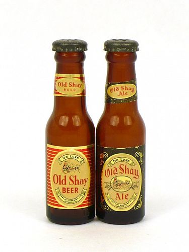 1951 Old Shay Beer/Ale S&P Set 4 Inch Jeannette Pennsylvania