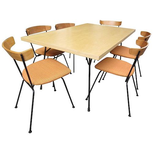 Clifford Pascoe Expandable Dining Table and Six Chairs for Modernmasters