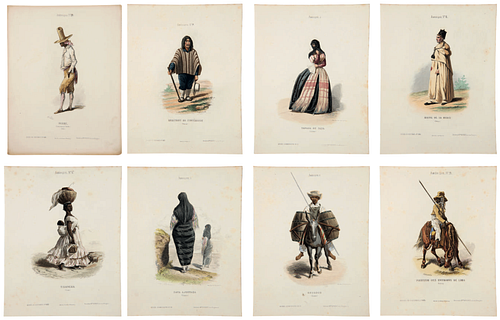 Anónimo, Ocho trajes de Lima (ca. 1850)