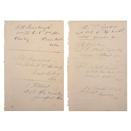 Johnson's Island, Ohio, CSA Prisoner of War Autograph Album Page Collection, 1864