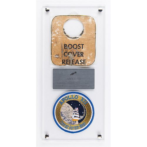 Apollo 12 Flown &#39;Boost Cover Release&#39; Hatch Label from the Command Module Yankee Clipper