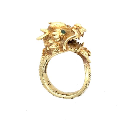 14K Gold Dragon Ring