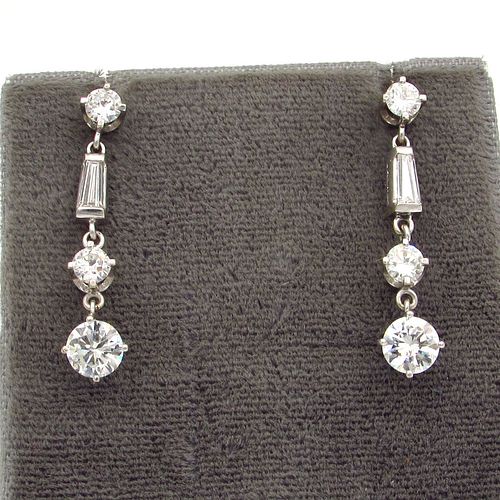 Vintage 14K Gold Diamond Drop Earrings