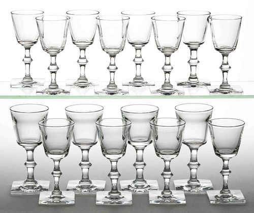 STEUBEN NO. 7846 CRYSTAL ART GLASS DRINKING ARTICLES, LOT OF 16