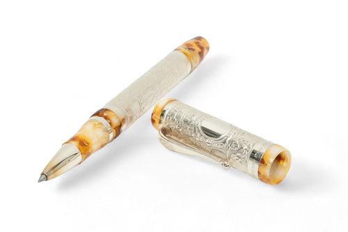 Montegrappa (Italian) Sterling Silver 1998, "Mounted Limited Edition, Il Millennio, Ball Point Pen", L 5.5"
