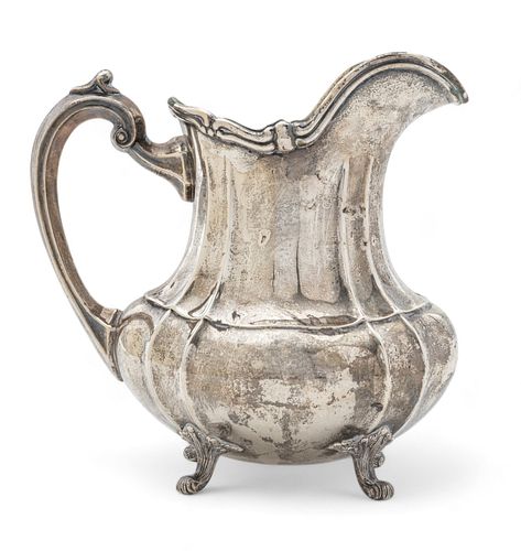 Fisher Silversmiths (American) 'Duncan-Footed Duncan' Sterling Silver Water Pitcher, H 9.25" W 5.5" L 9" 27.39t oz