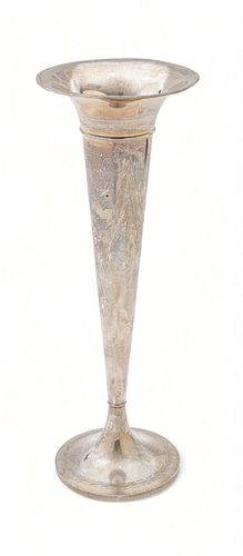 Watson Company (American) Weighted Sterling Silver Trumpet Form Vase, Ca. 1900, H 14" Dia. 5" 15.33t oz
