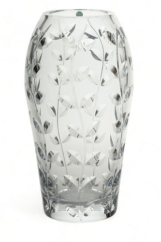 Josef Riedel (Austrian) for Tiffany & Co. (American) Crystal Flower Vase, Ca. 1980, H 13.25" Dia. 6.5"
