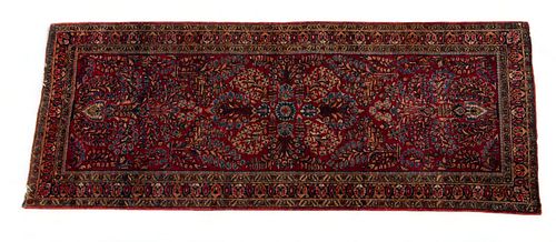 Persian Sarouk Woven Wool Runner, Ca. 1940, W 2' 7'' L 6' 4''
