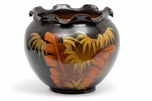 Style of Weller Pottery (American) Glazed Ceramic Jardinere, Ca. 1920, H 11" Dia. 13"