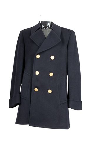 Capper & Capper Wool Pea Coat, Navy, Brass Buttons W 16" L 35"