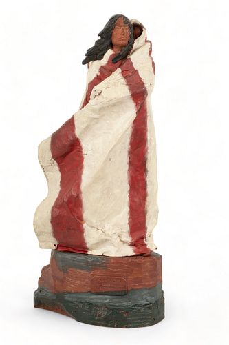 Harry Jackson (American, 1924-2011) Polychrome Bronze Sculpture Native American Ca. 1980, "Sacagawea II"