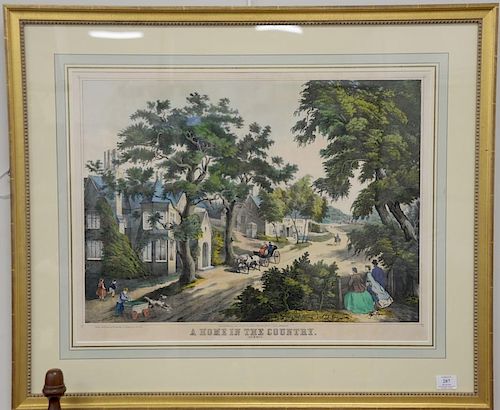 Thomas Kelly, hand colored lithograph, "A Home in the Country" (Summer). sight size 20" x 26"  Property from Credit Suisse's 