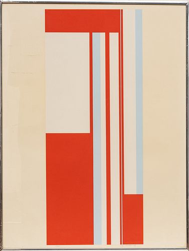 Ilya Bolotowsky (American/Russian, 1907-1981) Screenprint in Colors on Paper, Ca. 1970, "Series 1", H 40" W 30.5"