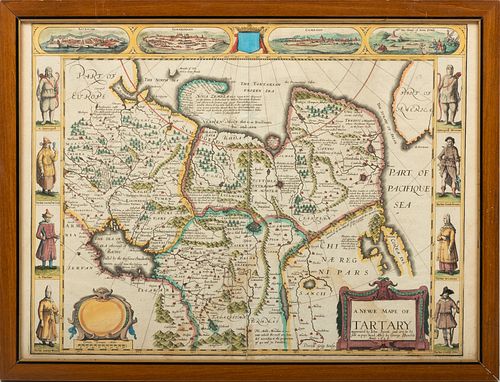John Speede, (English, 1552-29) "New Map of Tartary (Mongol/ Russian Empire)", H 15.7" W 21"