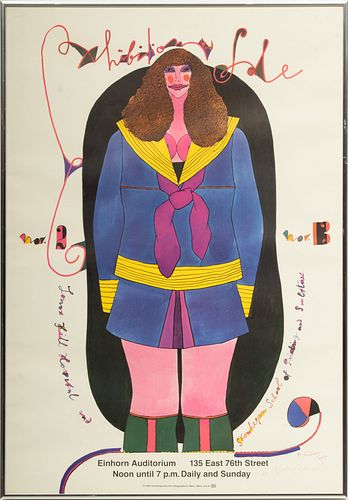 Richard Lindner (American, 1901-1978) Offset Lithograph Poster, Ca. 1967, "Einhorn Auditorium", H 29.5" W 20.5"