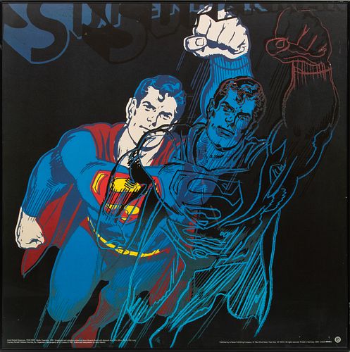 After Andy Warhol (American, 1928-1987) Framed Poster, Ca. 1980s, "Myths: Superman", H 25.75" W 25.75"