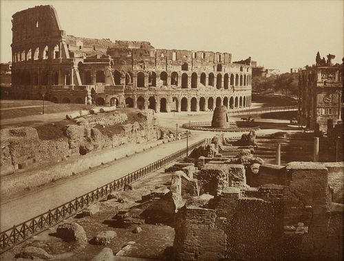 Black And White Photographic Print, Ca. 1900, "The Roman Coliseum", H 15.5" W 20"