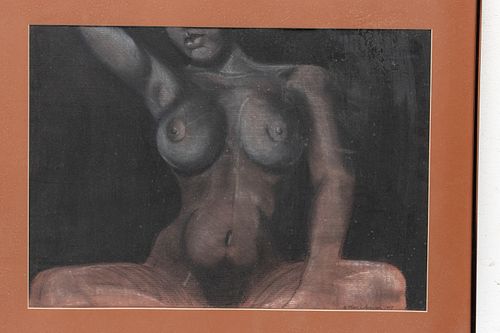 Mark Arminski (American/Detroit, B. 1950) Charcoal on Paper, 1987, "Female Nude", H 15.25" W 21.5"
