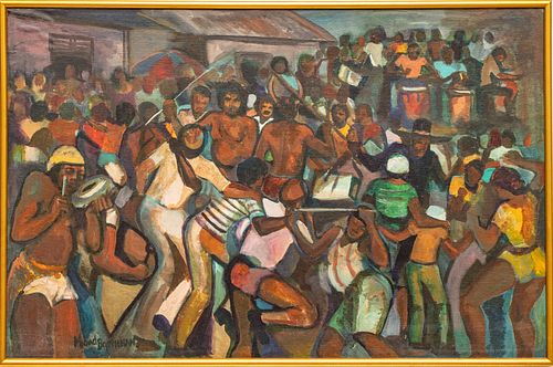 Michael Boothman, Oil on Canvas, Summer Celebration, Ca. 1980, H 24" W 36"