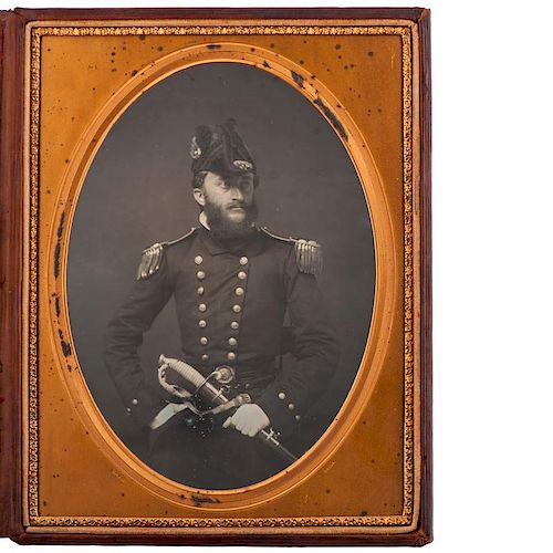 Whole Plate Daguerreotype of a Naval Officer by James Earle McClees, Philadelphia