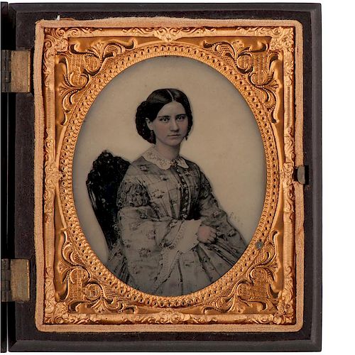 Sixth Plate Relievo Ambrotype of Young Woman by Charles Richard Rees, Richmond, Virginia