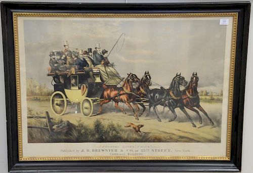 "Colonel Kane's Couch" lithograph in color, published by J.B. Brewster & Co. of 25th Street, New York, Carriage Builders, mar