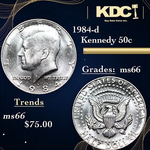 1984-d Kennedy Half Dollar 50c Grades GEM+ Unc