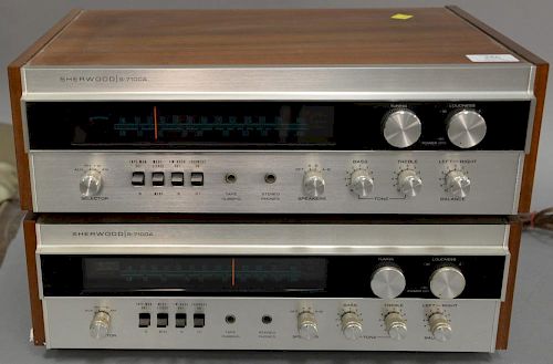 Two Sherwood S-7100A tuner receivers.
