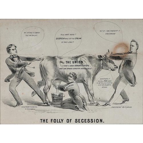 The Folly of Secession, Political Cartoon Featuring President Buchanan