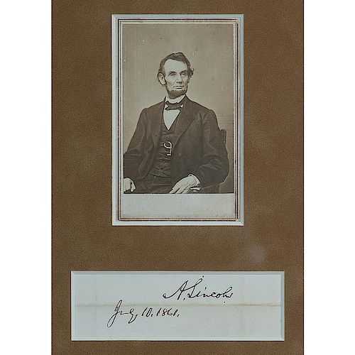 Abraham Lincoln, Clipped Signature as President, July 10, 1861