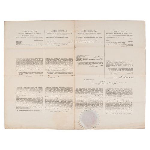 James Buchanan, Four Language Ships' Paper Signed as President