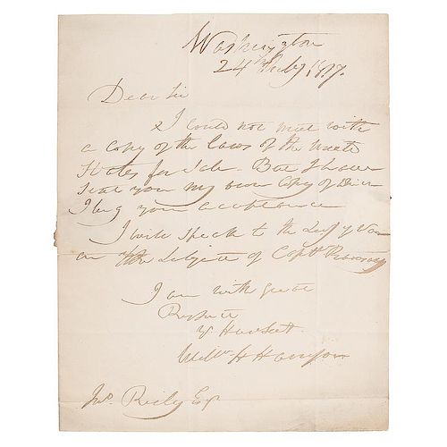 William Henry Harrison ALS to John Reily, 1817
