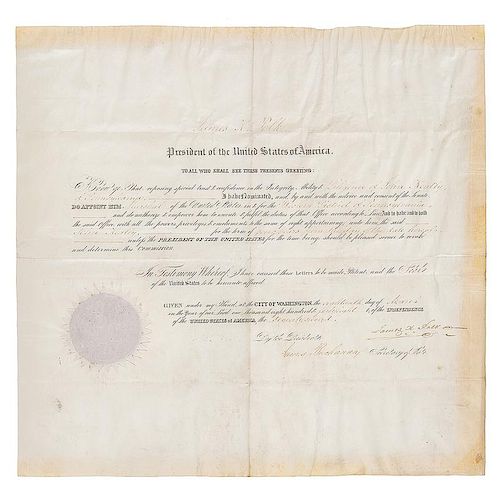 James K. Polk and James Buchanan, Presidential Signed Appointment