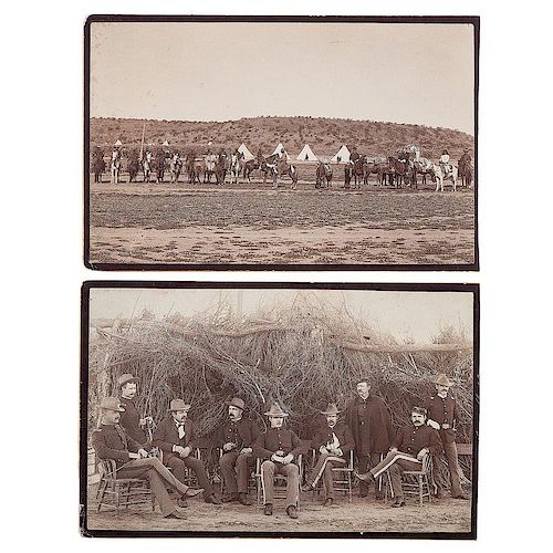 Boudoir Photographs of US Military at San Carlos, Arizona, Including Buffalo Soldiers and Their Officers