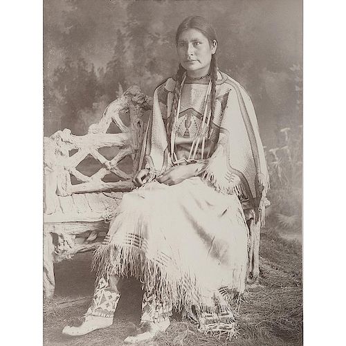 Silver Gelatin Studio Photograph of a Sioux Woman