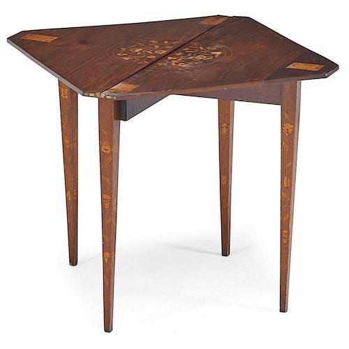 DUTCH MARQUETRY INLAID GAME TABLE