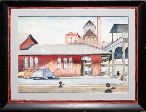 M.W. BRYANT WATERCOLOR ON PAPER C.1955