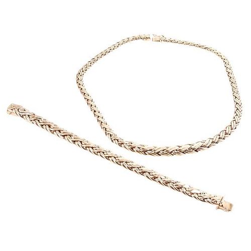 Tiffany &amp; Co Vintage 14k Gold Bracelet Necklace Set